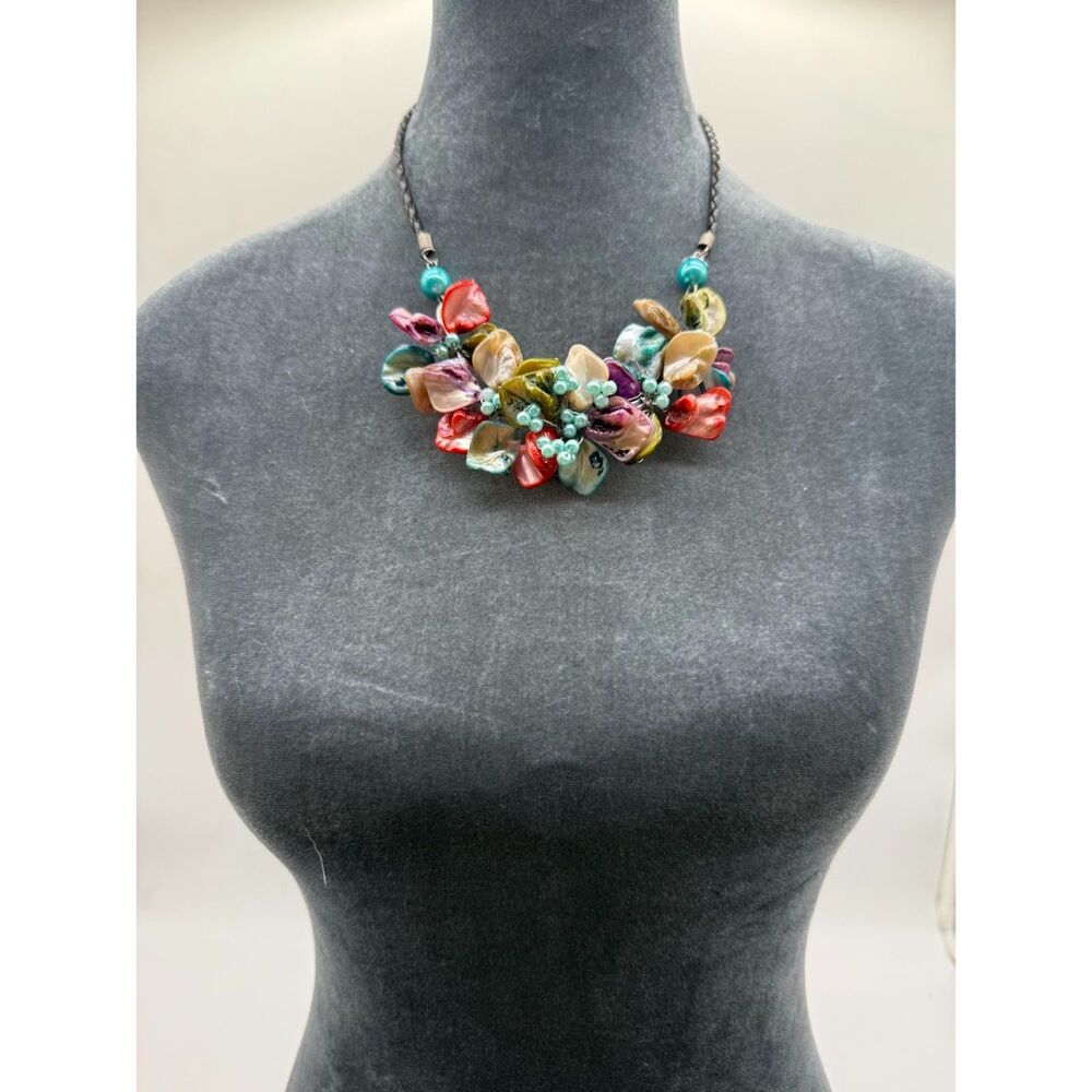 Dyed Pearl & Mother of Pearl Necklace